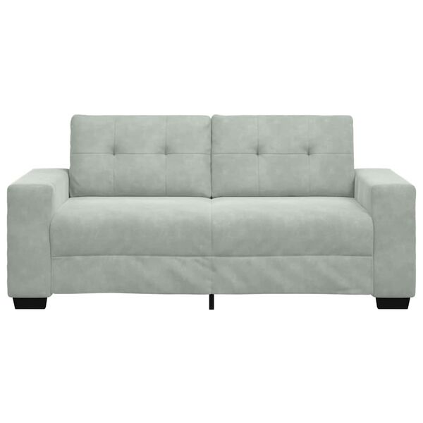 vidaXL Zweisitzer-Sofa Hellgrau 180x77x82 cm Samt