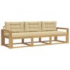 vidaXL Outdoor-Sofagarnitur mit Kissen 3 pcs Wei&szlig; und Beige Polyester