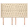 vidaXL Kopfteil mit Ohren Creme 147x16x118/128 cm Stoff
