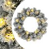 vidaXL Weihnachtskranz Gr&uuml;n und Wei&szlig; &Oslash; 30 cm PVC 25 LEDs
