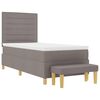 vidaXL Boxspringbett mit Matratze mit Kopfteil Taupe 90 x 200 cm Stoff