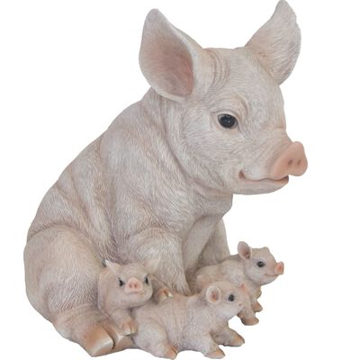 Esschert Design Schwein mit Ferkeln 19,4×22,3×24,3 cm