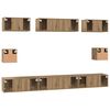 vidaXL TV-Schrankset Wandmontiert 8 pcs Artisan-Eiche Holzwerkstoff