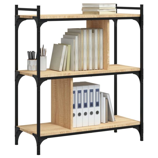vidaXL B&uuml;cherregal 3 B&ouml;den Sonoma-Eiche 76x32x88 cm Holzwerkstoff
