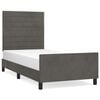 vidaXL Bettgestell ohne Matratze Dunkelgrau 90x200 cm Samt