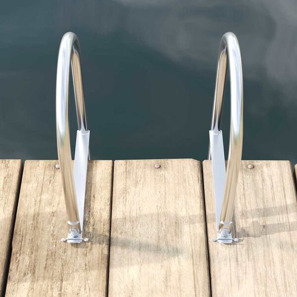 vidaXL 4-Stufen Dockleiter Silber 45 &times;11,5 &times;162 cm Aluminium