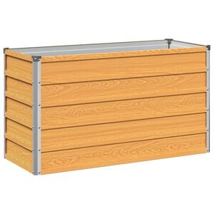 vidaXL Hochbeet im Garten Natur 100 x 40 x 55 cm kaltgewalzter Stahl