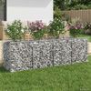 vidaXL Gabionen Hochbeet Silber 200 x 50 x 60 cm Verzinkter Stahl