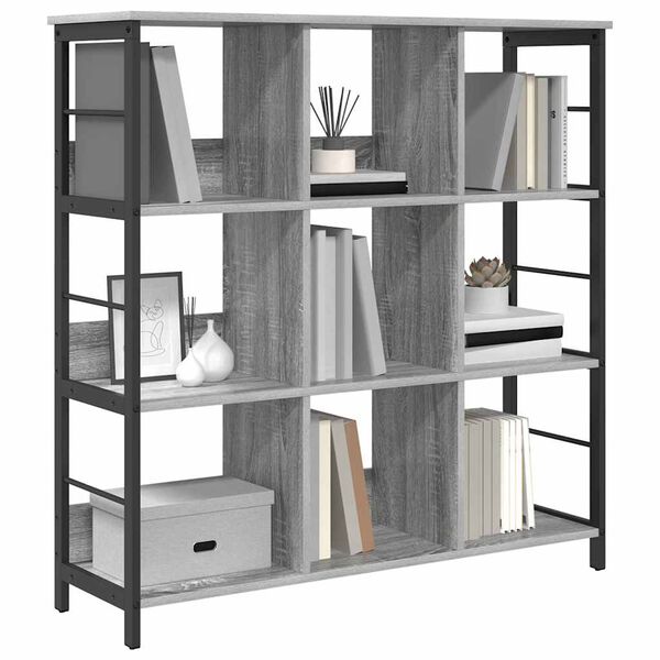 vidaXL B&uuml;cherregal Graues Sonoma 102 x 32 x 104,5 cm Holzwerkstoff