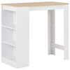 vidaXL Bartisch mit Regal Wei&szlig; 110x50x103 cm