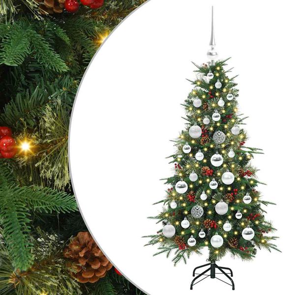 vidaXL K&uuml;nstlicher klappbarer Weihnachtsbaum Gr&uuml;n 120 cm PE und PVC
