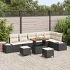 vidaXL Gartensofa-set mit Kissen 9 pcs Schwarz Poly Rattan