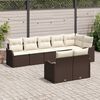 vidaXL Garten-Sofa-Set mit Kissen 8 pcs Braun und Wei&szlig; Poly Rattan