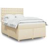 vidaXL Boxspringbett mit Matratze Creme 140x200 cm Stoff