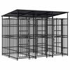 vidaXL Outdoor-Hundezwinger mit Dach Stahl 5,53 m&sup2;