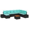 vidaXL Gartensofa-set 9 stk. Schwarz Poly-Rattan
