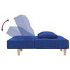 vidaXL Schlafsofa 2-Sitzer mit 2 Kissen & Hocker Blau Stoff
