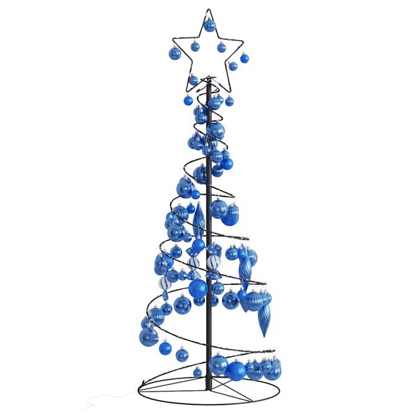 vidaXL LED Weihnachtsbaum mit Kugeln 80 LEDs Warmwei&szlig; 120 cm