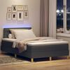 vidaXL LED Boxspringbett mit Matratze Dunkelgrau 120 x 200 cm Stoff