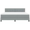vidaXL Boxspringbett mit Matratze Hellgrau 180 x 200 cm Stoff