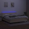 vidaXL Boxspringbett mit Matratze & LED Creme 180x200 cm Stoff