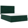 vidaXL Ottoman-Bett mit Matratzen Dunkelgr&uuml;n 140x200 cm Samt