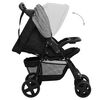 vidaXL 2-in-1 Kinderwagen Hellgrau und Schwarz Stahl