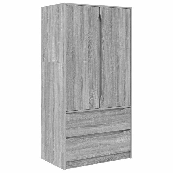 vidaXL Badezimmerschrank mit Speicher Graues Sonoma 79,5 x 49 x 156 cm