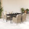 vidaXL 5-tlg. Garten-Essgruppe mit Kissen Beige Poly Rattan