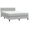 vidaXL Boxspringbett mit Matratze Hellgrau 160x220 cm Samt