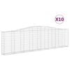 vidaXL Gabionen mit Hochbogen 10Stk. 400x30x100/120cm Verzinktes Eisen