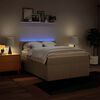 vidaXL Boxspringbett mit Matratze Creme 140x190 cm Stoff