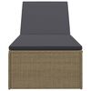 vidaXL Sonnenliege Poly Rattan Braun und Dunkelgrau
