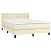 vidaXL Boxspringbett mit Matratze Creme 140x190 cm Kunstleder