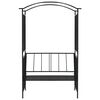 vidaXL Rosenbogen mit Bank Schwarz 128x50x207 cm Eisen