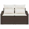 vidaXL Garten-Sofa mit Kissen 123 x 62 x 69 cm Poly-Rattan