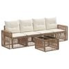 vidaXL Gartensofa-set 5 pcs Beige und Cremewei&szlig; Poly-Rattan