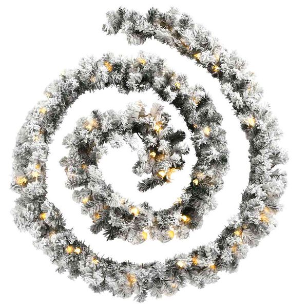 vidaXL Weihnachtsgirlande mit LED-Lichtern Gr&uuml;n 5 m PVC