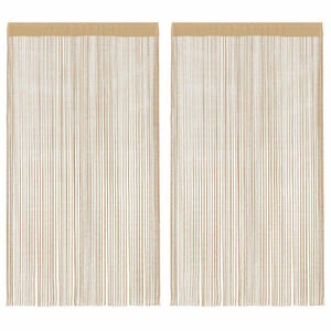 vidaXL Fadenvorh&auml;nge 2 Stk. 100 x 250 cm Beige