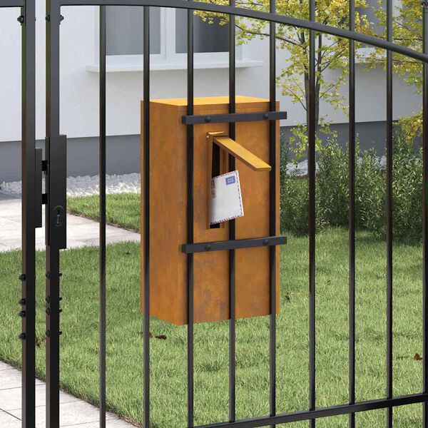 vidaXL Briefkasten Rostig 30 x 23 x 55 cm Wetterfeststahl