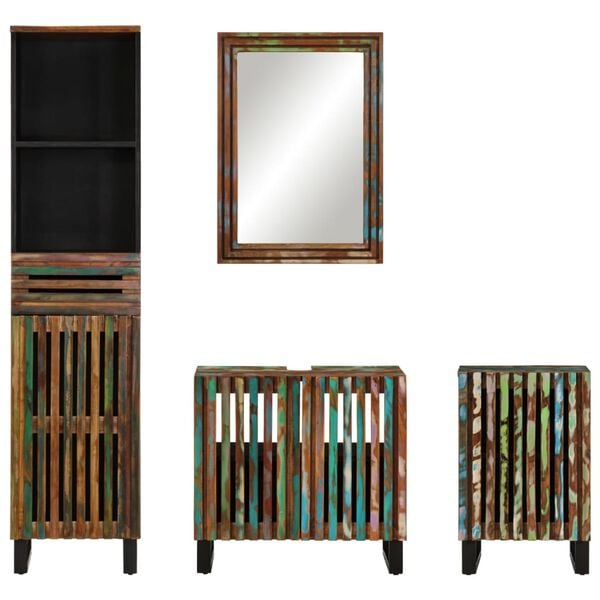 vidaXL 4-tlg. Badm&ouml;bel-Set Massivholz Akazie