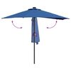 vidaXL Gartenparasol Blau 294 x 150 x 223 cm Stoff