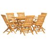 vidaXL 7-tlg. Garten-Essgruppe Massivholz Teak