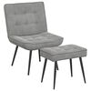 vidaXL Relaxsessel mit Hocker Hellgrau Samt