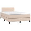 vidaXL Boxspringbett mit Matratze & LED Cappuccino-Braun 120x190 cm