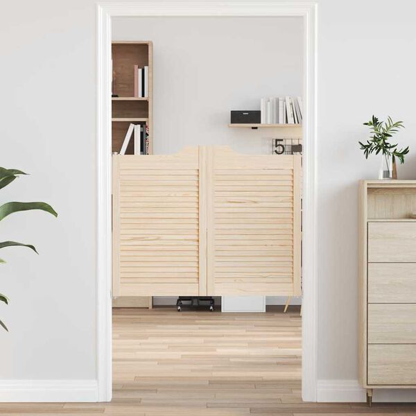 vidaXL Schwingt&uuml;ren Lamellen-Design 2-Paar 80x100 cm Massivholz Kiefer