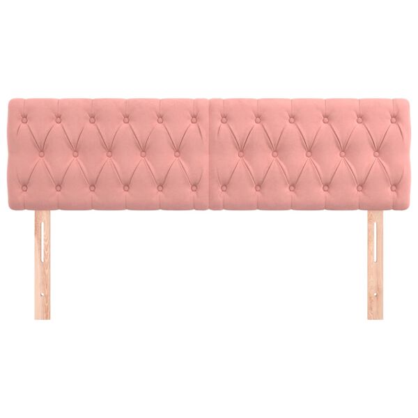 vidaXL Kopfteile 2 Stk. Rosa 80x7x78/88 cm Samt