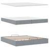 vidaXL Ottoman-Bett mit Matratzen & LEDs Hellgrau 200x200 cm Stoff