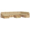 vidaXL Outdoor-Sofagarnitur 9 pcs Wei&szlig; und Beige Massivholz Akazie