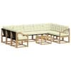 vidaXL Outdoor-Sofagarnitur 10 stk. 9-Sitzer Wei&szlig; und Creme